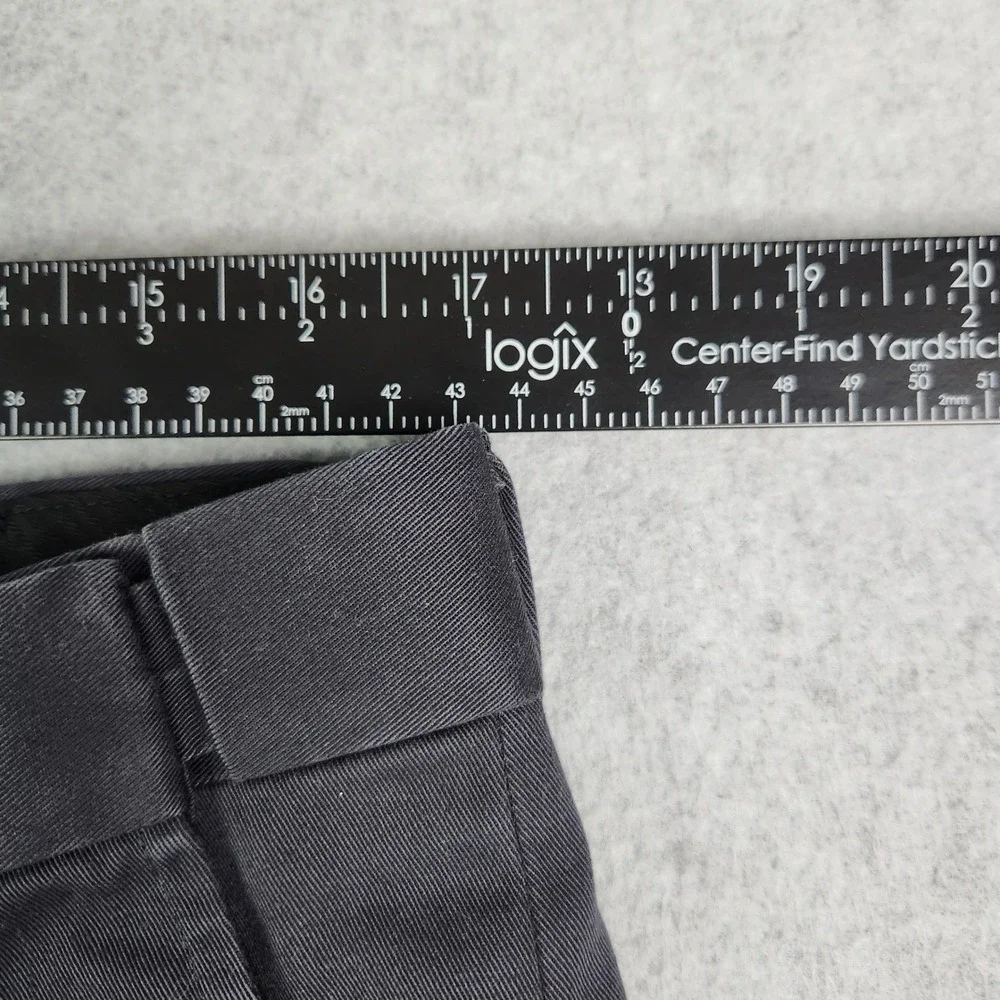 L.L. Bean Chino Pants Mens Size 35 Navy Blue Cotton Stretch Casual Comfort Waist